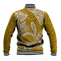 Polynesian Pride Hawaii Baseball Jacket Hawaiian Tribal Honu Gold Version LT14 - Polynesian Pride
