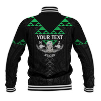 Personalised Aotearoa Rugby Baseball Jacket New Zealand Maori Kete Matauranga Pattern LT14 - Polynesian Pride