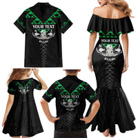 Personalised Aotearoa Rugby Family Matching Mermaid Dress and Hawaiian Shirt New Zealand Maori Kete Matauranga Pattern LT14 - Polynesian Pride