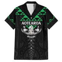 Personalised Aotearoa Rugby Family Matching Summer Maxi Dress and Hawaiian Shirt New Zealand Maori Kete Matauranga Pattern LT14 Dad's Shirt - Short Sleeve Black - Polynesian Pride