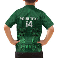 Custom Aotearoa Rugby Family Matching Long Sleeve Bodycon Dress and Hawaiian Shirt New Zealand Maori Kete Poutama Pattern LT14 - Polynesian Pride