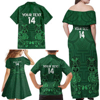 Custom Aotearoa Rugby Family Matching Off Shoulder Maxi Dress and Hawaiian Shirt New Zealand Maori Kete Poutama Pattern LT14 - Polynesian Pride
