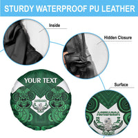 Custom Aotearoa Rugby Spare Tire Cover New Zealand Maori Kete Poutama Pattern
