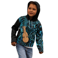 Kotiate New Zealand Kid Hoodie Maori Weapon Paua Shell Haka Fern