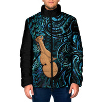Kotiate New Zealand Padded Jacket Maori Weapon Paua Shell Haka Fern