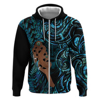 Maripi New Zealand Hoodie Maori Weapon Paua Shell Haka Fern