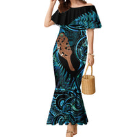 Maripi New Zealand Mermaid Dress Maori Weapon Paua Shell Haka Fern
