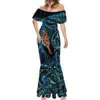 Maripi New Zealand Mermaid Dress Maori Weapon Paua Shell Haka Fern