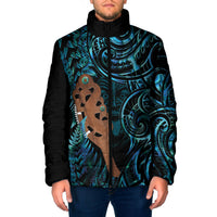 Maripi New Zealand Padded Jacket Maori Weapon Paua Shell Haka Fern
