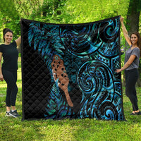 Maripi New Zealand Quilt Maori Weapon Paua Shell Haka Fern