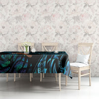 Maripi New Zealand Tablecloth Maori Weapon Paua Shell Haka Fern