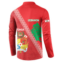 Tonga And Lebanon Button Sweatshirt 2026 Together Half Style