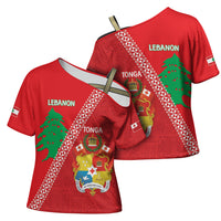 Tonga And Lebanon Cross Shoulder Shirt 2026 Together Half Style