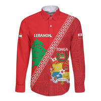 Tonga And Lebanon Long Sleeve Button Shirt 2026 Together Half Style