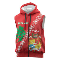 Tonga And Lebanon Sleeveless Zip Hoodie 2026 Together Half Style