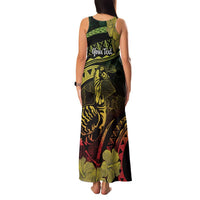 Personalised Hawaii Nene Goose Family Matching Tank Maxi Dress and Hawaiian Shirt Hawaiian Map Hibiscus Polynesian Art - Reggae Gradient