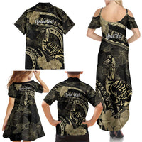 Personalised Hawaii Nene Goose Family Matching Summer Maxi Dress and Hawaiian Shirt Hawaiian Map Hibiscus Polynesian Art - Beige LT14 - Polynesian Pride