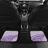 Personalised Hawaii Monk Seal Car Mats Polynesian Tattoo With Tropical Flowers - Purple Pastel LT14 Set 2pcs - Back Purple - Polynesian Pride