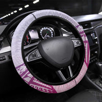 Hawaii Monk Seal Steering Wheel Cover Polynesian Tattoo With Tropical Flowers - Purple Gradient LT14 Universal Fit Purple - Polynesian Pride