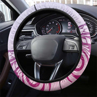 Hawaii Monk Seal Steering Wheel Cover Polynesian Tattoo With Tropical Flowers - Purple Gradient LT14 - Polynesian Pride