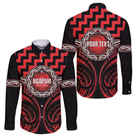 Aotearoa Ngapuhi Personalised Family Matching Long Sleeve Bodycon Dress and Hawaiian Shirt Maori Iwi Poutama Puhoro Tattoo