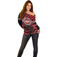 Aotearoa Ngapuhi Personalised Off Shoulder Sweater Maori Iwi Poutama Puhoro Tattoo