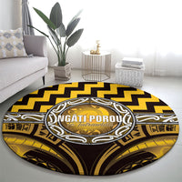 Aotearoa Ngati Porou Round Carpet Maori Iwi Poutama Puhoro Tattoo