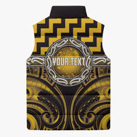 Aotearoa Ngati Porou Personalised Sleeveless Puffer Jacket Maori Iwi Poutama Puhoro Tattoo