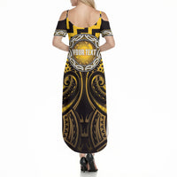 Aotearoa Ngati Porou Personalised Summer Maxi Dress Maori Iwi Poutama Puhoro Tattoo