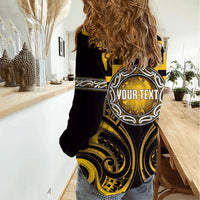 Aotearoa Ngati Porou Personalised Women Casual Shirt Maori Iwi Poutama Puhoro Tattoo
