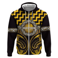 Aotearoa Ngati Porou Personalised Zip Hoodie Maori Iwi Poutama Puhoro Tattoo