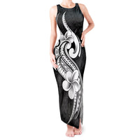 Polynesia Family Matching Outfits Tank Maxi Dress And Hawaiian Shirt Plumeria With Tribal Pattern Black Vibes LT14 - Polynesian Pride