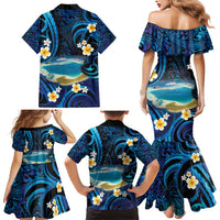 French Polynesia Tetiaroa Atoll Family Matching Mermaid Dress and Hawaiian Shirt Polynesian Curves Style LT14 - Polynesian Pride