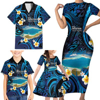 French Polynesia Tetiaroa Atoll Family Matching Short Sleeve Bodycon Dress and Hawaiian Shirt Polynesian Curves Style LT14 - Polynesian Pride