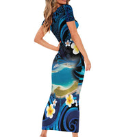 French Polynesia Tetiaroa Atoll Family Matching Short Sleeve Bodycon Dress and Hawaiian Shirt Polynesian Curves Style LT14 - Polynesian Pride