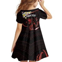 Personalised Tahiti Bora Bora Family Matching Off The Shoulder Long Sleeve Dress and Hawaiian Shirt Manta Rays With Polynesian Plumeria LT14 - Polynesian Pride