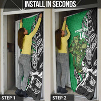 New Zealand and Ireland Rugby Custom Door Cover Maori Tiki Fern Irish Celtic Cross LT14 - Polynesian Pride