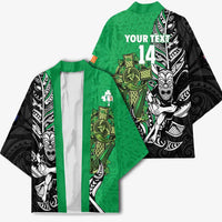 New Zealand and Ireland Rugby Custom Kimono Maori Tiki Fern Irish Celtic Cross LT14 - Polynesian Pride