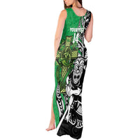 New Zealand and Ireland Rugby Custom Tank Maxi Dress Maori Tiki Fern Irish Celtic Cross LT14 - Polynesian Pride