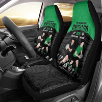 New Zealand and Ireland Rugby Car Seat Cover Chicago 2025 Go All Black Shamrocks LT14 - Polynesian Pride