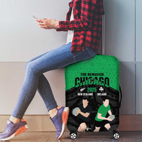 New Zealand and Ireland Rugby Luggage Cover Chicago 2025 Go All Black Shamrocks LT14 - Polynesian Pride