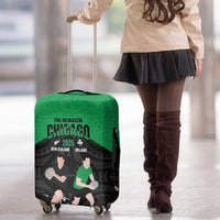 New Zealand and Ireland Rugby Luggage Cover Chicago 2025 Go All Black Shamrocks LT14 - Polynesian Pride