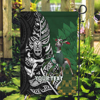 New Zealand and South Africa Rugby Custom Garden Flag Maori Tiki Fern Springboks Kente Pattern LT14 Garden Flag Green - Polynesian Pride