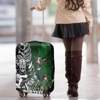 New Zealand and South Africa Rugby Custom Luggage Cover Maori Tiki Fern Springboks Kente Pattern LT14 - Polynesian Pride