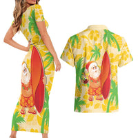 Aloha Hawaii Christmas Couples Matching Short Sleeve Bodycon Dress and Hawaiian Shirt Mele Kalikimaka Funny Santa Palaka Quilt Motifs LT14 - Polynesian Pride