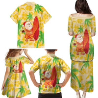 Aloha Hawaii Christmas Family Matching Puletasi and Hawaiian Shirt Mele Kalikimaka Funny Santa Palaka Quilt Motifs LT14 - Polynesian Pride