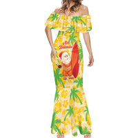 Aloha Hawaii Christmas Mermaid Dress Mele Kalikimaka Funny Santa Palaka Quilt Motifs LT14 - Polynesian Pride