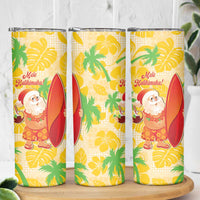 Aloha Hawaii Christmas Skinny Tumbler Mele Kalikimaka Funny Santa Palaka Quilt Motifs LT14 - Polynesian Pride