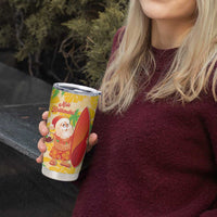 Aloha Hawaii Christmas Tumbler Cup Mele Kalikimaka Funny Santa Palaka Quilt Motifs - Polynesian Pride