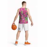 Aloha Hawaii Christmas Basketball Jersey Mele Kalikimaka Chill Flamingo Palaka Quilt Motifs LT14 - Polynesian Pride